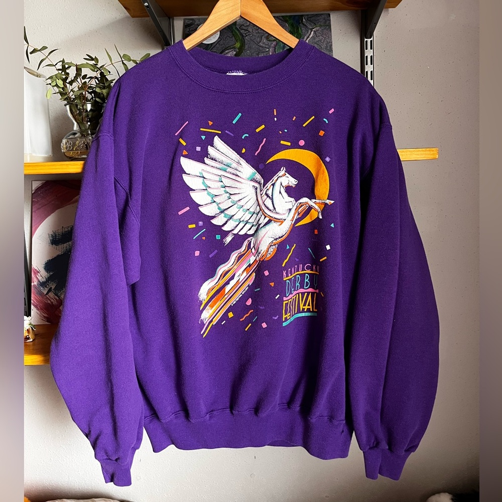 Vintage Kentucky Derby Festival Sweatshirt 80’s/90’s Distressed Hem